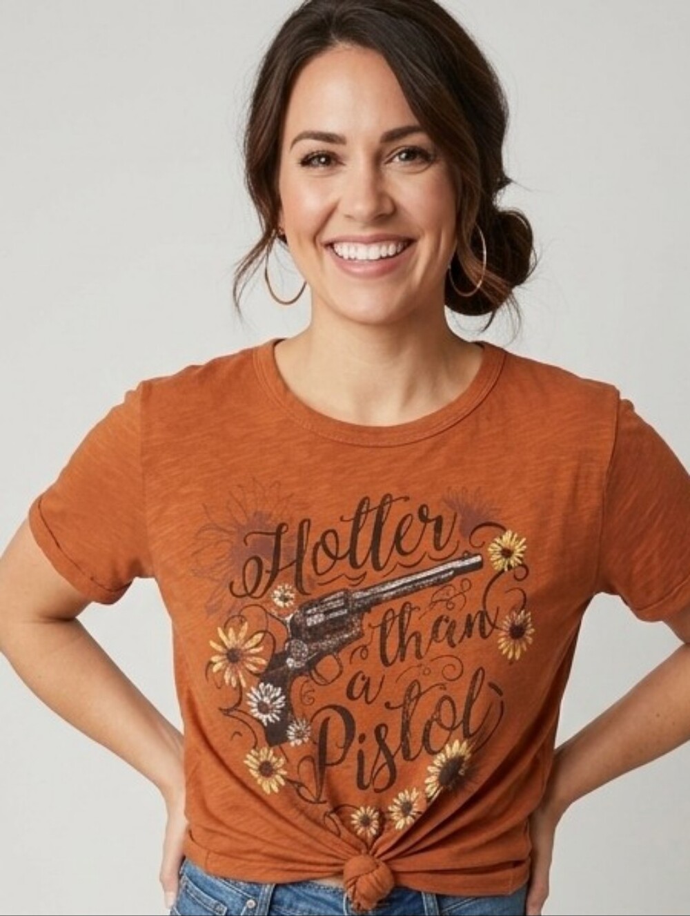 White Crow Burnt Orange 'Hotter Than a Pistol' Graphic Tee